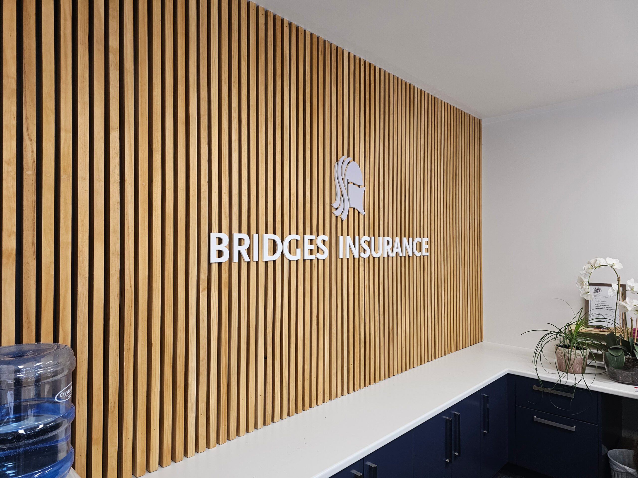 3D laser cut of Bridges Insurance Logo